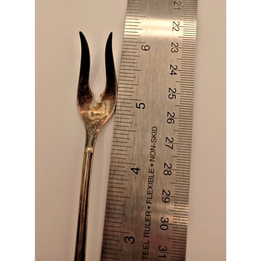 Vintage WM Rogers IS Lady Fair Design Cocktail Pickle Olive Fork - 6